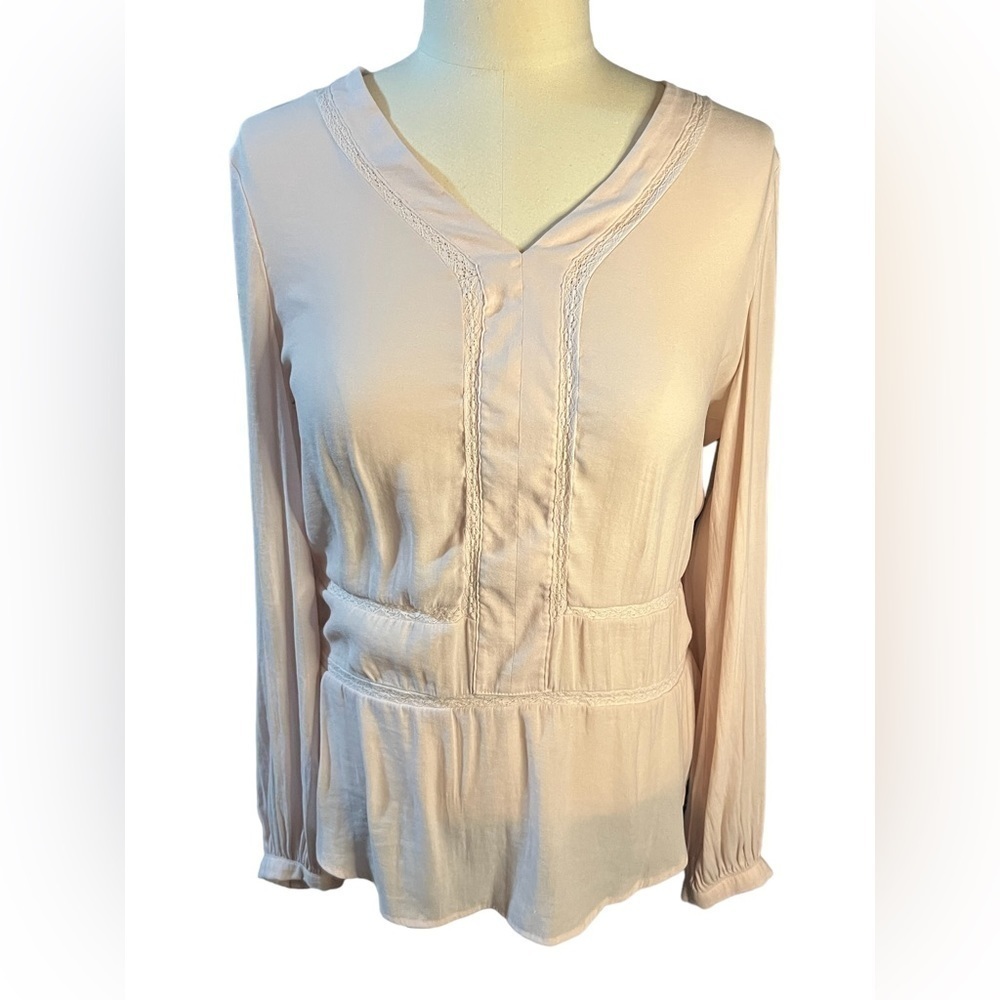 Ro&de pale pink women’s long sleeve pale pink blouse